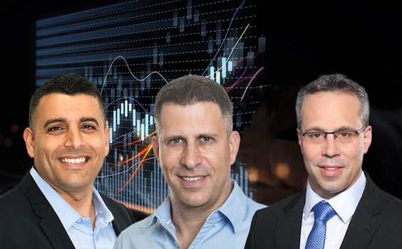 מימין: ארז מגדלי, מנהל חטיבת ההשקעות במגדל ביטוח ופיננסים, צילום: גל חרמוני; עומר דגני, צילום: עודד קרני; רועי קדוש, צילום: שירעד שליט